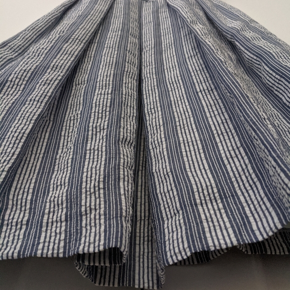 White House Black Market White and Blue Striped Sundress with Pockets - Sz. 0 - Picture 7 of 12